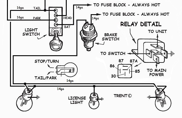 Car Headlight Wiring Diagram from www.how-to-build-hotrods.com