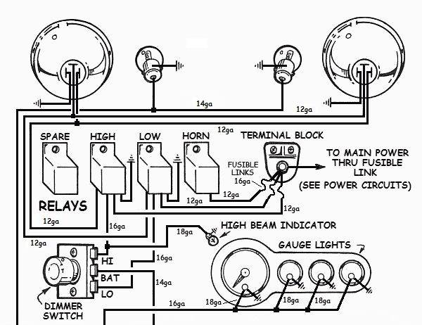 Headlight Dimmer Switch Wiring Diagram from www.how-to-build-hotrods.com